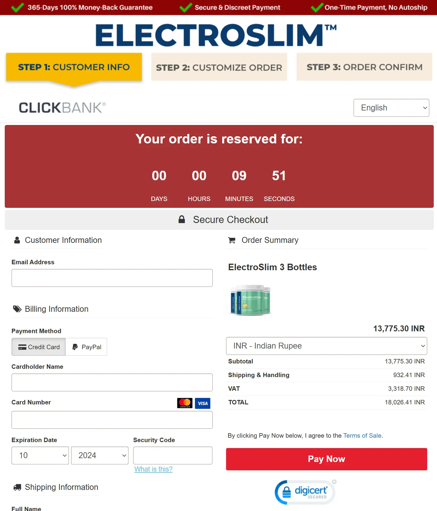 ElectroSlim-checkout-page